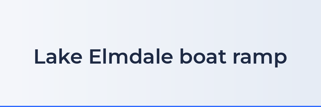 Lake Elmdale boat ramp