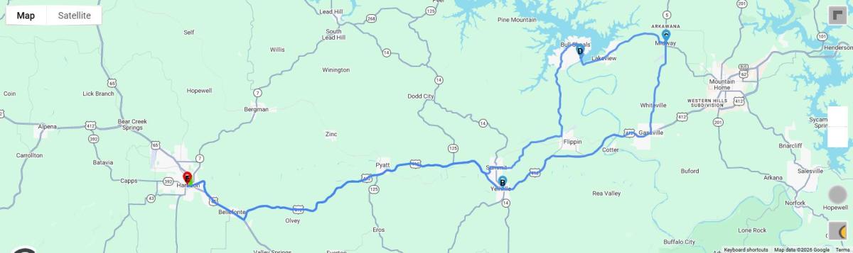 Bull Shoals Dam Route